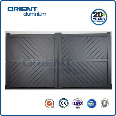 Puerta de entrada de metal industrial de aluminio decorativo Puerta abatible de aspecto agradable Puertas de aluminio fáciles de aluminio