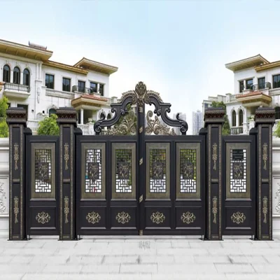 Puertas de entrada principal residencial de hierro forjado personalizadas/Diseños de puerta de puerta principal de hierro/Fábrica de puertas corredizas de metal de aluminio